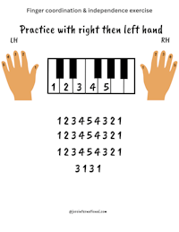 finger coordination and independence exercises practice with right left hand